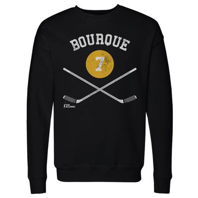 500 LEVEL Ray Bourque Sweatshirt (Crew Sweatshirt, XX-Large, Black) - Ray Bourque Boston 7 Sticks WHT