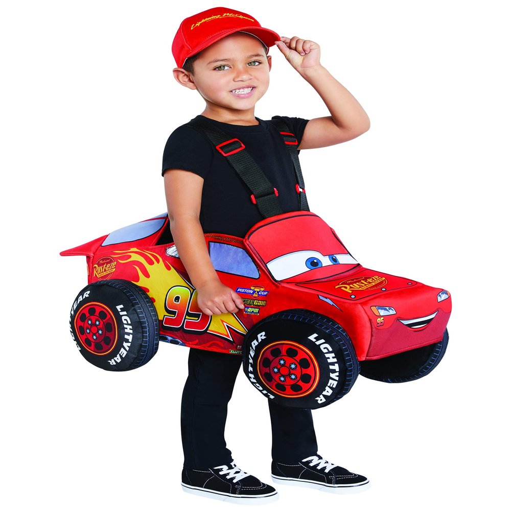 Spirit Halloween Cars Toddler Lightning McQueen Ride-Along Costume, Officially Licensed, Unisex Child, TODDLER ONE SIZE FITS MOST Standard, Multicolor