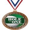 2.75" Bronze Vega Hole in One Golf Medal Awards, Team Trophy Awards with Free Neck Ribbon 50 Pack Prime view 1