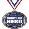 2.75" Front Line Hero Medal Awards, Silver Vega Front Line Hero Team Trophy Awards Includes Free Neck Ribbon 100 Pack Prime view 1