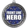 2.75" Front Line Hero Medal Awards, Silver Vega Front Line Hero Team Trophy Awards Includes Free Neck Ribbon 100 Pack Prime view 2
