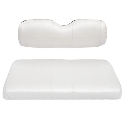Seat Cover Replacement for Club Car Precedent Golf Cart - Front Bench Seat - Premium Marine Vinyl - 5 Panel Stitching - Staple On Installation - Two-Tone Golf Cart Seat Covers (White)