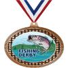 2.75" Fishing Derby Medal Awards, Bronze Vega Fishing Derby Team Trophy Awards Includes Free Neck Ribbon 100 Pack Prime view 1