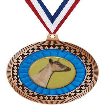 2.75" Dairy Goat Medal Awards, Bronze Vega Dairy Goat Team Trophy Awards Includes Free Neck Ribbon 50 Pack Prime
