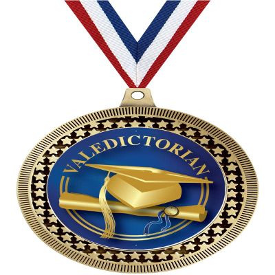 2.75" Valedictorian Medal Awards, Gold Vega Valedictorian Team Trophy Awards Includes Free Neck Ribbon 50 Pack Prime