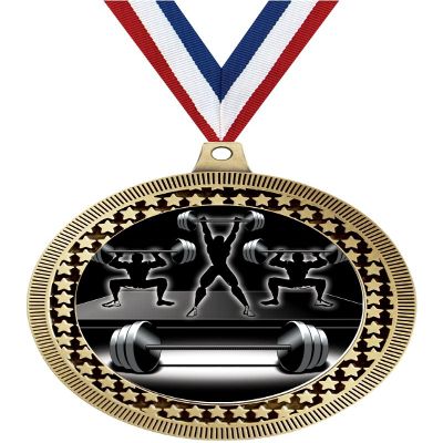 2.75" Bodybuilding Medal Awards, Gold Vega Bodybuilding Team Trophy Awards Includes Free Neck Ribbon 50 Pack Prime