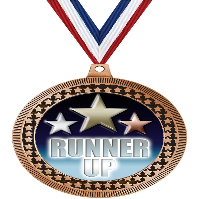 2.75" Runner Up Medal Awards, Bronze Vega Runner Up Team Trophy Awards Includes Free Neck Ribbon 50 Pack Prime