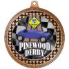 2.75" Derby Blue Car Award Medals, Bronze Vega Derby Blue Car Team Trophy Awards Includes Free Neck Ribbon 10 Pack view 2