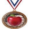 2.75" Apple Medal Awards, Bronze Vega Apple Team Trophy Awards Includes Free Neck Ribbon 10 Pack Prime view 1