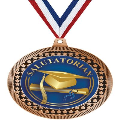 2.75" Salutatorian Medal Awards, Bronze Vega Salutatorian Team Trophy Awards Includes Free Neck Ribbon 50 Pack Prime