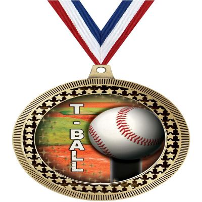 2.75" T Ball Ultra Series Medal Awards, Gold Vega T Ball Ultra Series Team Trophy Awards Includes Free Neck Ribbon 50 Pack Prime