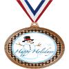 2.75" Happy Holidays Award Medals, Bronze Vega Happy Holidays Team Trophy Awards Includes Free Neck Ribbon 100 Pack view 1