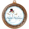 2.75" Happy Holidays Award Medals, Bronze Vega Happy Holidays Team Trophy Awards Includes Free Neck Ribbon 100 Pack view 2
