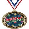 2.75" Holiday Decorating Medal Awards, Gold Vega Holiday Decorating Team Trophy Awards Includes Free Neck Ribbon 100 Pack Prime view 1