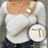 Boutique Fleece Belt Bag | Sherpa Crossbody Fanny Pack for Women | Everywhere Waist Pack | Small Fashion Travel Chest Bag (Cream Fleece, Small Strap Length) view 2