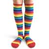 PolyMedea Women's Rainbow Striped Colorful Soft Cotton Knee High Socks, 1 Pair view 1