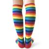 PolyMedea Women's Rainbow Striped Colorful Soft Cotton Knee High Socks, 1 Pair view 4