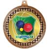 2.75" Bocce Ball Award Medals, Bronze Vega Bocce Ball Team Trophy Awards Includes Free Neck Ribbon 100 Pack view 2