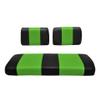 Seat Cover Replacement for EZGO Marathon Golf Cart - Front or Rear Bench Seat - Premium Marine Vinyl - 5 Panel Stitching - Staple On Installation - Two-Tone Golf Cart Seat Covers (Black & Lime Green) view 1