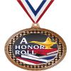2.75" A Honor Roll Award Medals, Bronze Vega A Honor Roll Team Trophy Awards Includes Free Neck Ribbon 20 Pack view 1