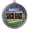 2.75" Sack Race Award Medals, Silver Vega Sack Race Team Trophy Awards Includes Free Neck Ribbon 10 Pack view 2