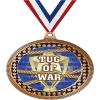 2.75" Tug of War Award Medals, Bronze Vega Tug of War Team Trophy Awards Includes Free Neck Ribbon 50 Pack view 1