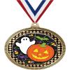 2.75" Halloween Ghost Award Medals, Gold Vega Halloween Ghost Team Trophy Awards Includes Free Neck Ribbon 50 Pack view 1