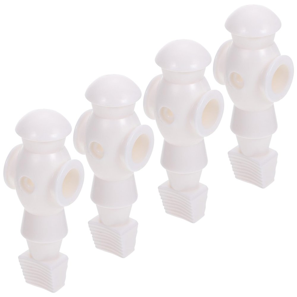 Veemoon 4Pcs Foosball Balls Replacement Players, Table Soccer Man Resin Foosball Guys Mini Accessories 4in Football Men Table Soccer Parts (White)