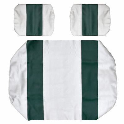 Seat Cover Replacement for Yamaha G-16/G-22 Golf Cart - Front Bench Seat - Premium Marine Vinyl - 5 Panel Stitching - Staple On Installation - Two-Tone Golf Cart Seat Covers (White & Green)