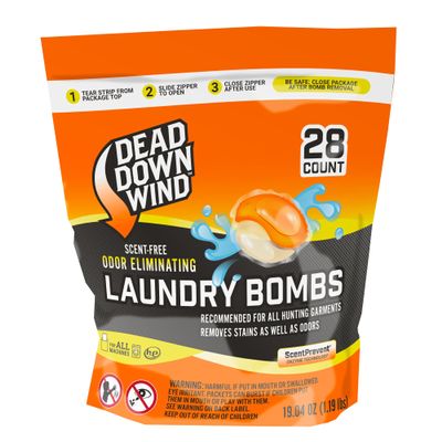 DEAD DOWN WIND Unscented Laundry Detergent Pods (28 Ct) - Scent Eliminating Detergent Pods for Clothing and Gear - Durable Hunting Scent Eliminators - Advanced Hunting Gear