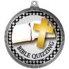 2.75" Bible Quizzing Award Medals, Silver Vega Bible Quizzing Team Trophy Awards Includes Free Neck Ribbon 10 Pack view 2