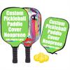 JCETUNO Custom Lightweight Neoprene Single Pickleball Paddle Cover Holder Sleeve Case Protector with Image Text Logo Fits Most Rackets, Neon Green, W8.26 xL11.6 view 1
