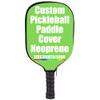 JCETUNO Custom Lightweight Neoprene Single Pickleball Paddle Cover Holder Sleeve Case Protector with Image Text Logo Fits Most Rackets, Neon Green, W8.26 xL11.6 view 2