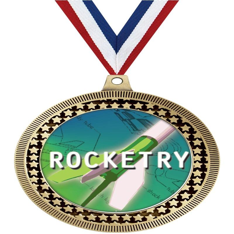 2.75" Rocketry Award Medals, Gold Vega Rocketry Team Trophy Awards Includes Free Neck Ribbon 50 Pack