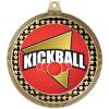 2.75" Kickball Award Medals, Gold Vega Kickball Team Trophy Awards Includes Free Neck Ribbon 100 Pack view 2