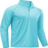 TACVASEN Swim Shirts for Men Rash Guard SPF Shirt Long Sleeve UPF 50+ Sun Protection Athletic Quarter Zip Running T-Shirts Lake Blue M view 1