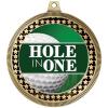 2.75" Hole in One Golf Award Medals, Gold Vega Hole in One Golf Team Trophy Awards Includes Free Neck Ribbon 50 Pack view 2