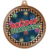 2.75" Holiday Decorating Award Medals, Bronze Vega Holiday Decorating Team Trophy Awards Includes Free Neck Ribbon 50 Pack view 2
