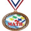 2.75" Math Award Medals, Bronze Vega Math Team Trophy Awards Includes Free Neck Ribbon 50 Pack view 1