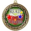 2.75" Read to Succeed Award Medals, Gold Vega Read to Succeed Team Trophy Awards Includes Free Neck Ribbon 20 Pack view 2