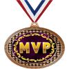 2.75" MVP Award Medals, Bronze Vega MVP Team Trophy Awards Includes Free Neck Ribbon 50 Pack view 1