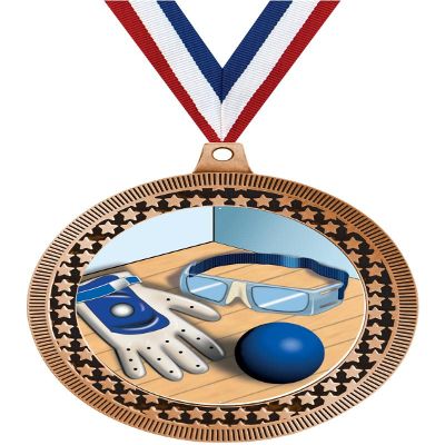 2.75" Handball Award Medals, Bronze Vega Handball Team Trophy Awards Includes Free Neck Ribbon 50 Pack