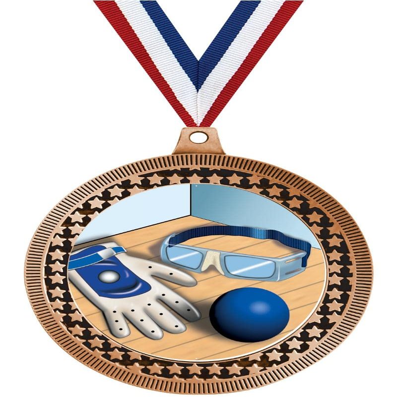 2.75" Handball Award Medals, Bronze Vega Handball Team Trophy Awards Includes Free Neck Ribbon 50 Pack