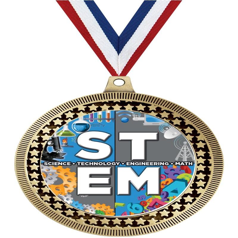 2.75" Stem Award Medals, Gold Vega Stem Team Trophy Awards Includes Free Neck Ribbon 50 Pack