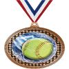 2.75" Softball Glitz Award Medals, Bronze Vega Softball Glitz Team Trophy Awards Includes Free Neck Ribbon 50 Pack view 1