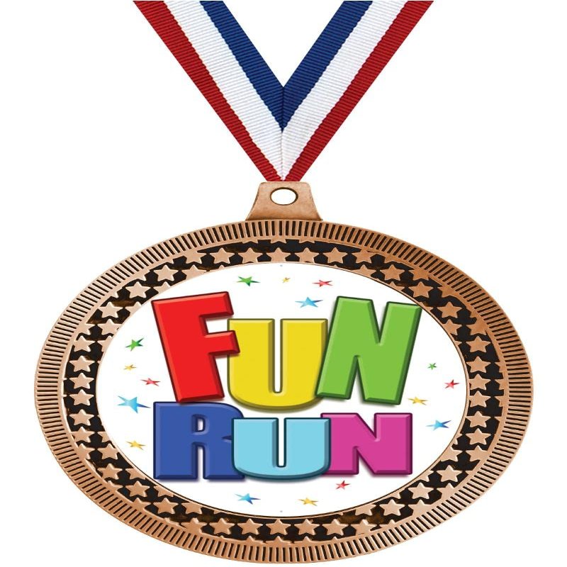 2.75" Fun Run Award Medals, Bronze Vega Fun Run Team Trophy Awards Includes Free Neck Ribbon 50 Pack