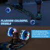 Kqpoinw Skateboards, 22" Complete Skateboard for Kids Ages 6-12, Mini Cruiser Skateboard for Kids Boys Girls Teens Beginners with Colorful LED Light up Flashing Wheels Skate Tool view 2