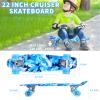 Kqpoinw Skateboards, 22" Complete Skateboard for Kids Ages 6-12, Mini Cruiser Skateboard for Kids Boys Girls Teens Beginners with Colorful LED Light up Flashing Wheels Skate Tool view 4