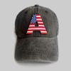 American Flag Hats for Men Fitted Fashion Embroidered Adjuatble Baseball Caps Vintage Distressed Cotton Outdoor Sun Caps view 2
