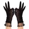 IPENNY Women Sun UV Protection Driving Gloves Summer Short Floral Lace Anti-Skid Screentouch Gloves Elegant Sunblock Gloves view 3